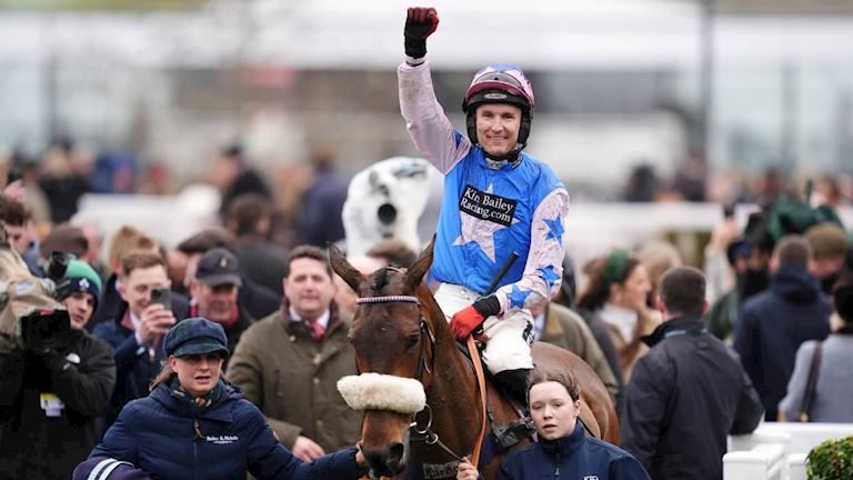LOCAL VICTORY IN RYANAIR MARES’ NOVICES’ HURDLE AS WHITE NOISE SPRINGS 40-1 SURPRISE 